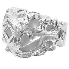 Load image into Gallery viewer, NA Symbol in Wide Nugget Style Sterling Silver Mens Ring