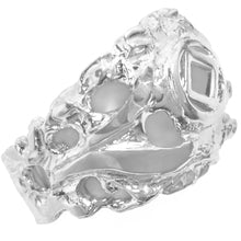Load image into Gallery viewer, NA Symbol in Wide Nugget Style Sterling Silver Mens Ring