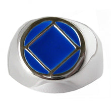 Load image into Gallery viewer, NA Symbol Blue Enamel Sterling Silver Ring
