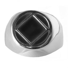 Load image into Gallery viewer, NA Symbol Black Enamel Sterling Silver Ring