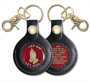 NA Two-side Key Fob with Engraved Gold-finish Clasp Holder