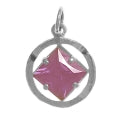 Load image into Gallery viewer, NA Symbol 8mm Square Colored CZ Birthstones Sterling Silver Pendant
