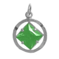 Load image into Gallery viewer, NA Symbol 8mm Square Colored CZ Birthstones Sterling Silver Pendant