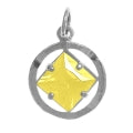 Load image into Gallery viewer, NA Symbol 8mm Square Colored CZ Birthstones Sterling Silver Pendant