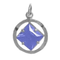 Load image into Gallery viewer, NA Symbol 8mm Square Colored CZ Birthstones Sterling Silver Pendant