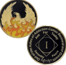 Load image into Gallery viewer, #Z04d. NA Medallion Out of Ashes Phoenix Yearly Medallion (Yrs 1-45)