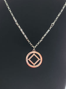 Narcotics Anonymous Logo Stainless Steel Cutout Pendant -Rainbow Anodized