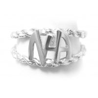 Load image into Gallery viewer, NA Initials Open Rope Style Sterling Silver Band
