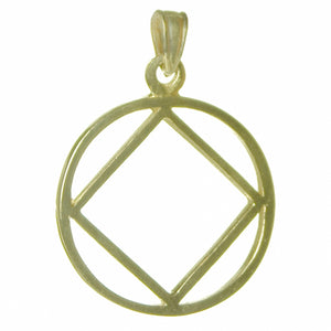 NA Symbol Thick Style 14k Gold Large Size Pendant