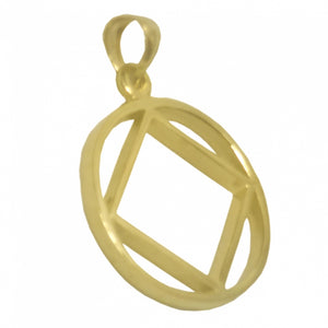 NA Symbol Thick Style 14k Gold Large Size Pendant