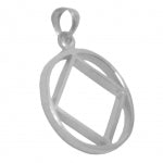 NA Symbol Thick Style Large Sterling Silver Pendant