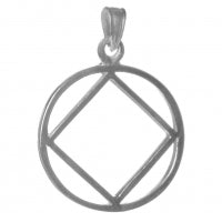 NA Symbol Thick Style Large Sterling Silver Pendant