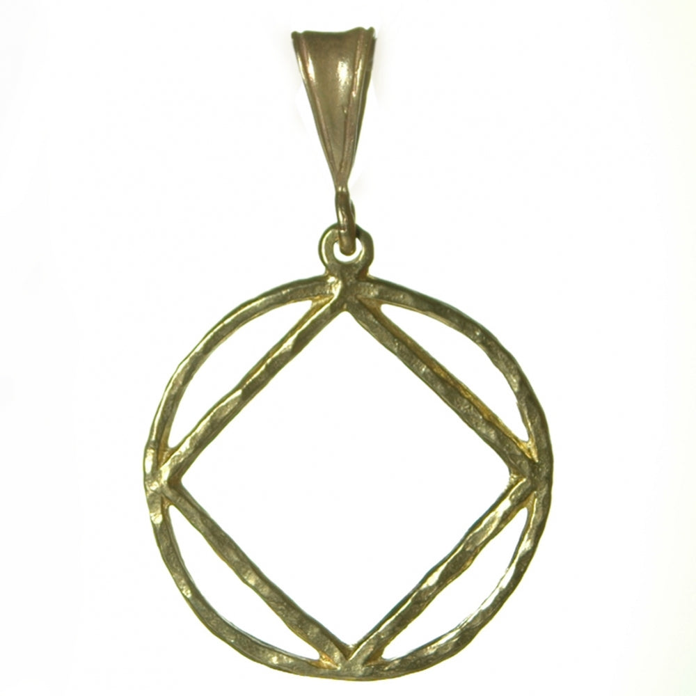 NA Symbol Hammered Wire Large Size Brass Pendant