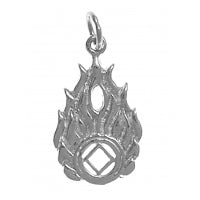 NA Symbol in Flames Sterling Silver Pendant