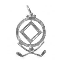 NA Symbol with Golf Clubs Sterling Silver Pendant