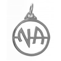 NA Initials Medium Size Sterling Silver Pendant