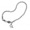 Medium Rope Choice of Different Small Recovery Charms 7" or 8" Sterling Silver Bracelet