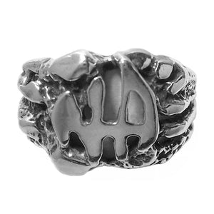 NA Initials Nugget Style Sterling Silver Mens Ring