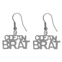 Clean Brat Sterling Silver Sayings Earrings