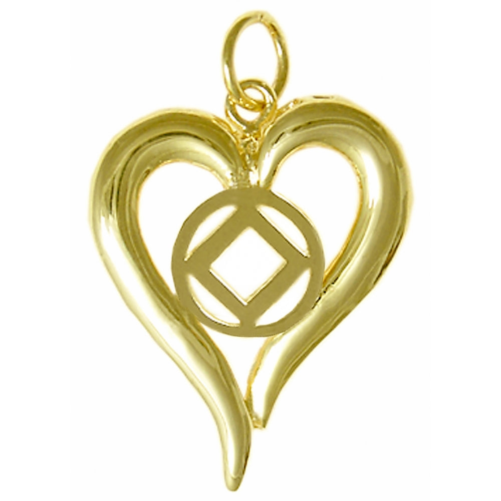 NA Symbol Heart 14k Gold Medium Size Pendant