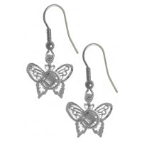 NA Symbol Small Beautiful Butterfly Sterling Silver Earrings