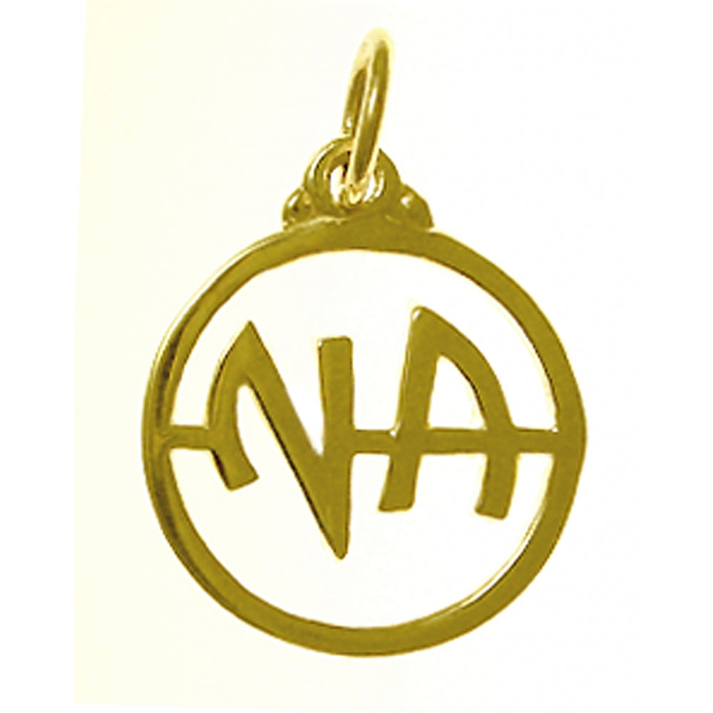 NA Initials 14k Gold Medium Size Pendant