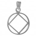 NA Symbol Thick Style Medium Sterling Silver Pendant