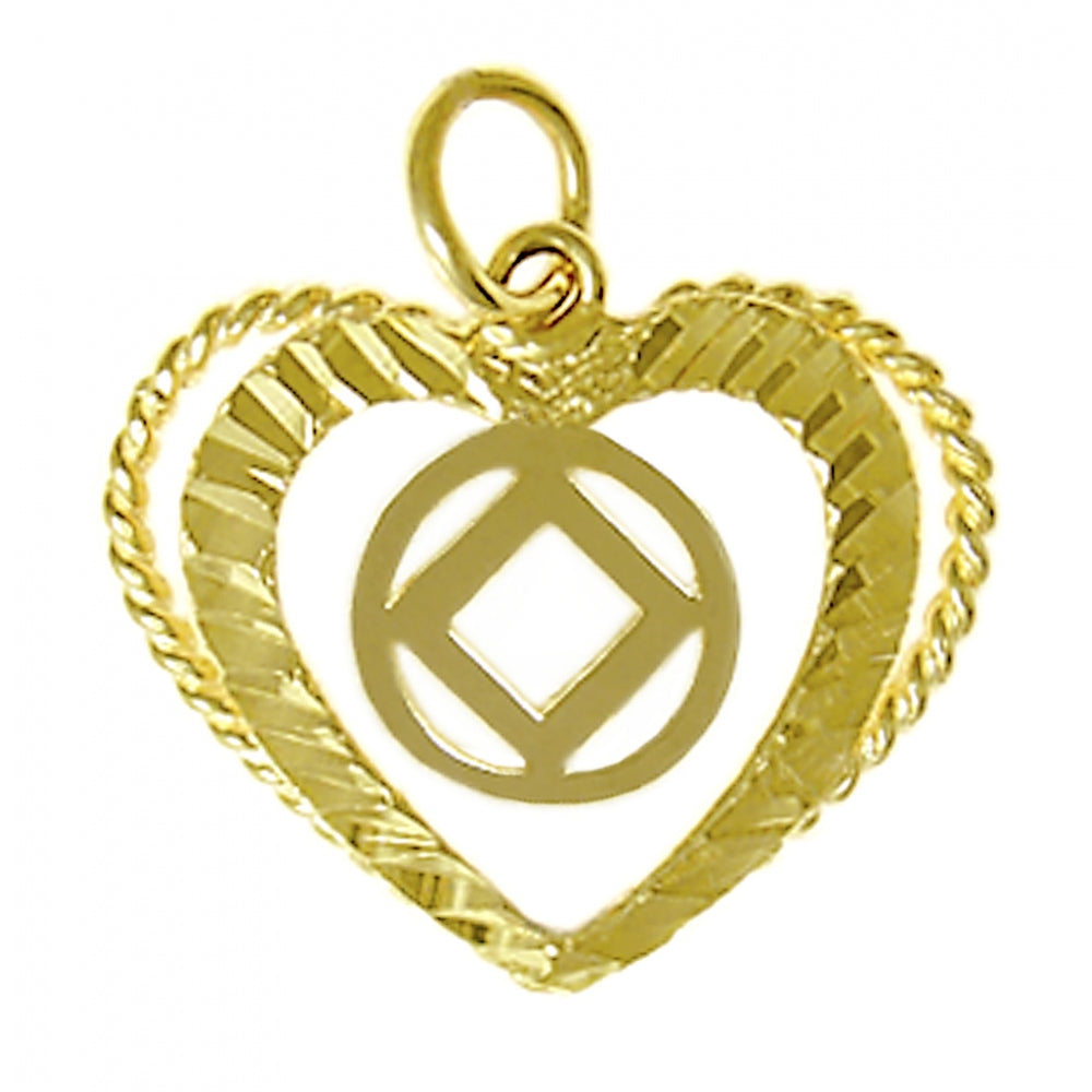 NA Symbol Heart 14k Gold Medium Size Pendant