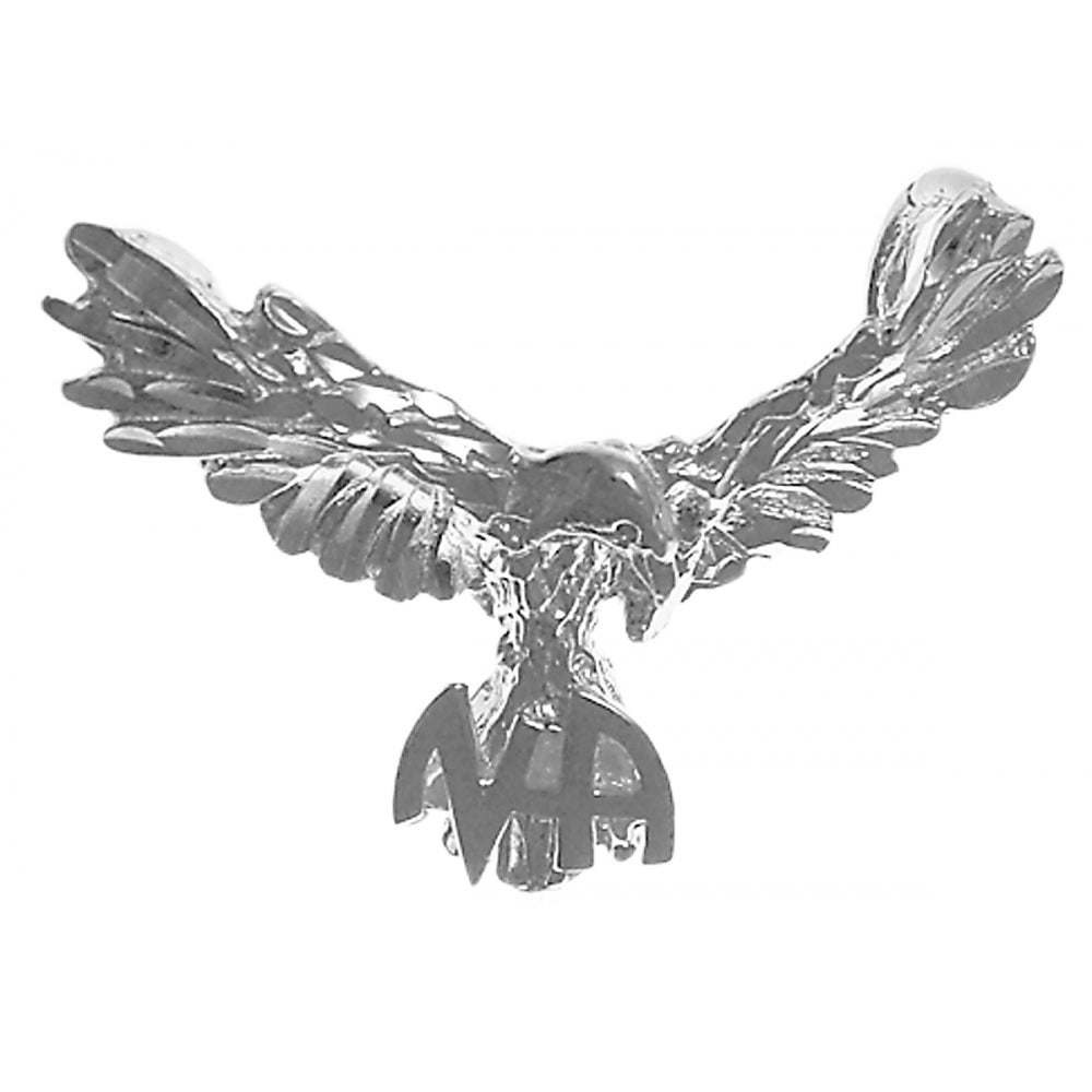 NA Symbol Tail Feathers of an Open Winged Eagle Sterling Silver Pendant