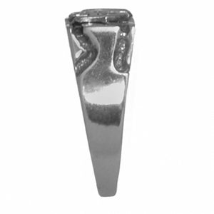 NA Rectangular Ravine Textured Style Sterling Silver Mens Ring