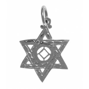 NA Symbol Jewish Star of David Medium Size Sterling Silver Pendant