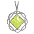 Load image into Gallery viewer, NA Basket Weave Circle 8mm Square Colored CZ Birthstones Medium Size Sterling Silver Pendant
