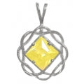 Load image into Gallery viewer, NA Basket Weave Circle 8mm Square Colored CZ Birthstones Medium Size Sterling Silver Pendant
