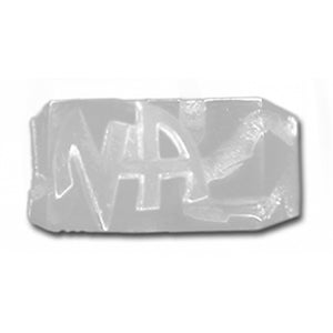 NA Initials Rectangular Ravine Textured Style Sterling Silver Mens Ring