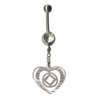 Heart with NA Symbol Sterling Silver Body Jewelry