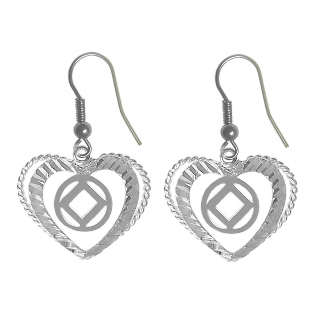 NA Symbol Heart Sterling Silver Earrings