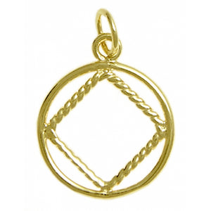 NA Symbol Twist Wire Style 14k Gold Medium Size Pendant