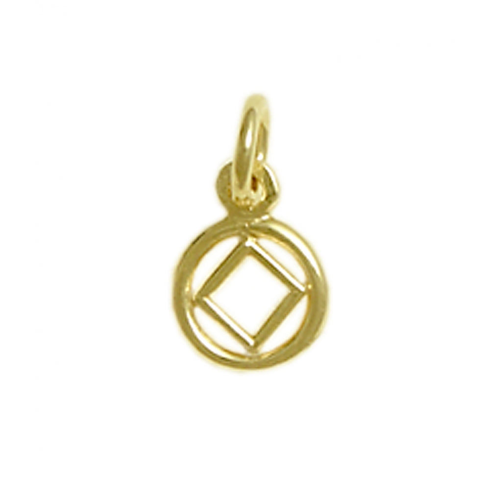 NA Symbol Smooth Circle 14k Gold Very Small Size Pendant