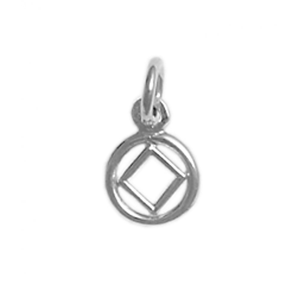 NA Symbol Smooth Circle Very Small Size Sterling Silver Pendant