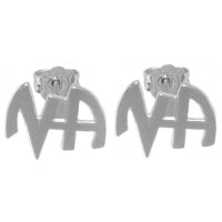 NA Initials Stud Sterling Silver Small Earrings