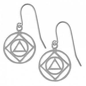 NA & AA Anonymous Dual Symbol Sterling Silver Earrings