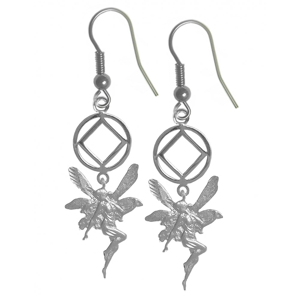 NA Symbol Recovery Magical Fairy Sterling Silver Earrings