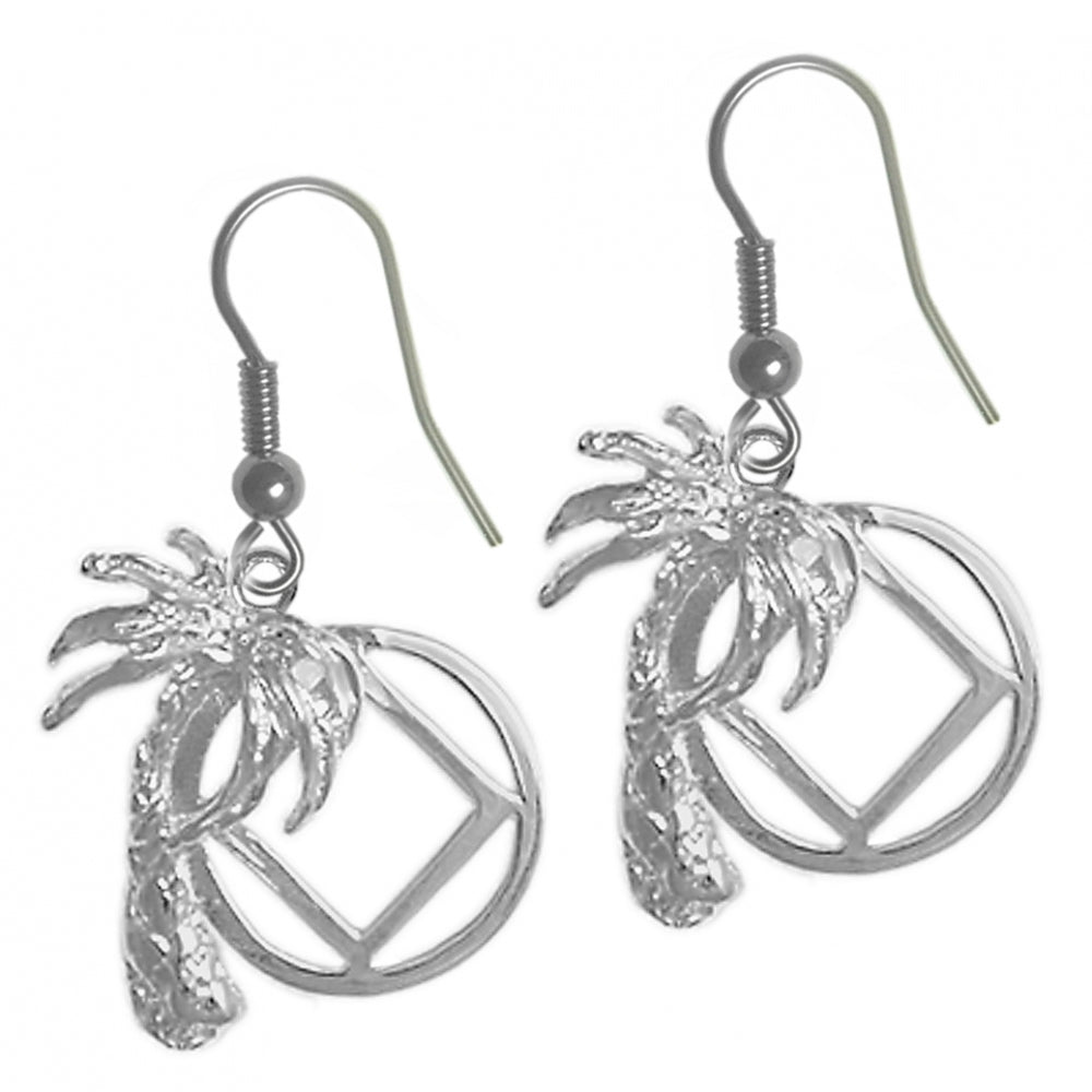 NA Symbol Palm Tree Sterling Silver Earrings