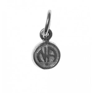 NA Initials Coin Style Very Small Size Sterling Silver Pendant