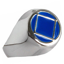 Load image into Gallery viewer, NA Symbol Blue Enamel Sterling Silver Ring
