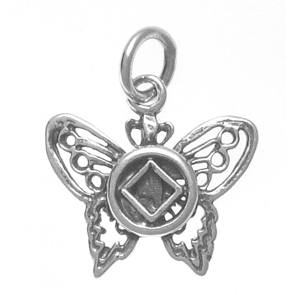 NA Symbol Small Beautiful Butterfly Sterling Silver Pendant