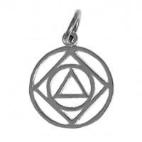 NA & AA Anonymous Dual Symbol Sterling Silver Medium Size Pendant