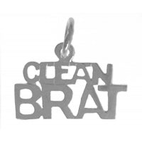 Clean Brat Sterling Silver Sayings Pendant