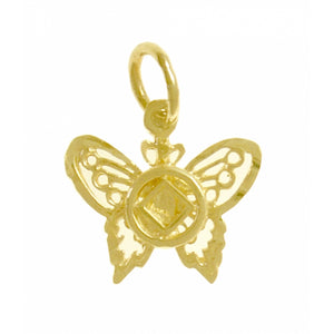 NA Symbol Small Beautiful Butterfly 14k Gold Pendant