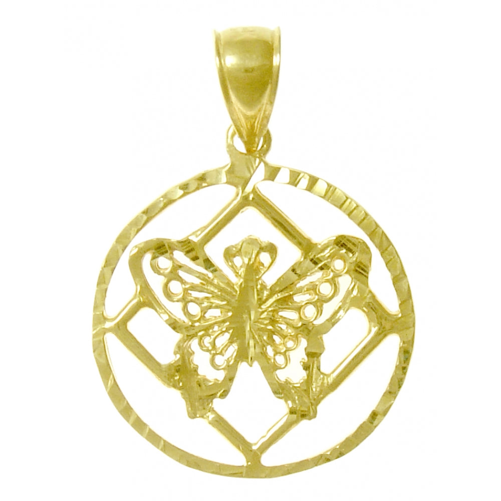 NA Symbol Small Butterfly 14k Gold Pendant